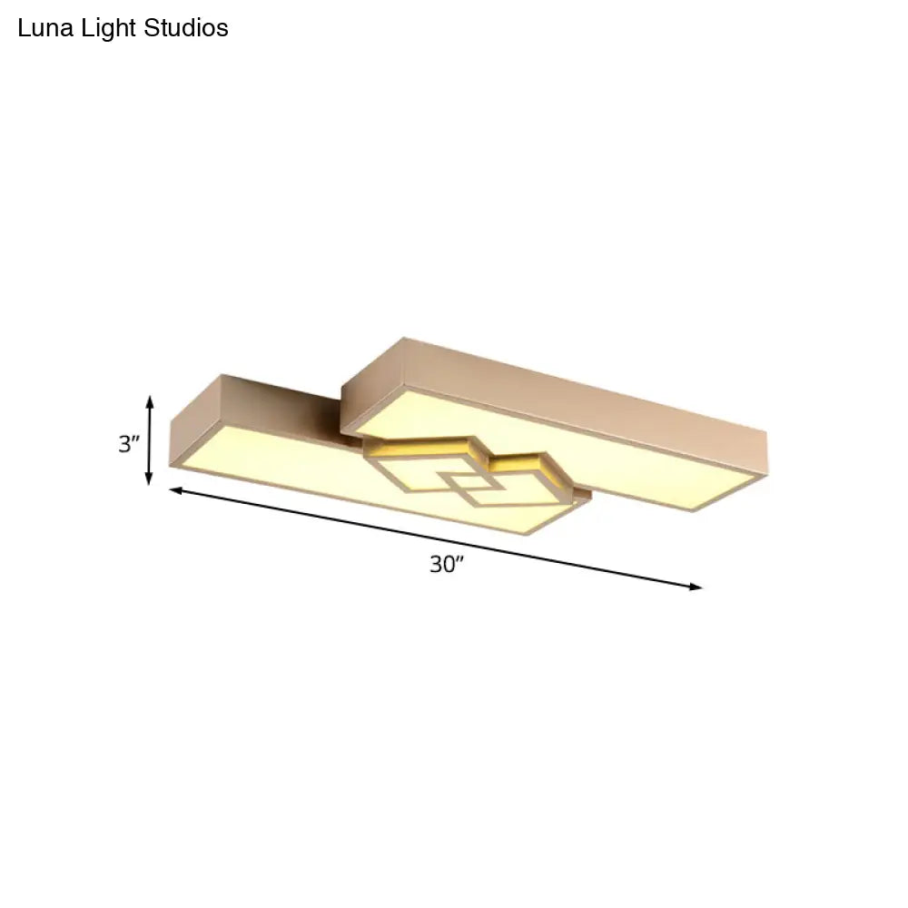 30’/39’ Modern Metallic Led Gold Flushmount Ceiling Light For Living Room