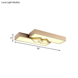 30’/39’ Modern Metallic Led Gold Flushmount Ceiling Light For Living Room