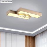 30’/39’ Modern Metallic Led Gold Flushmount Ceiling Light For Living Room