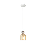 Amber Glass Urn Pendant Light: Contemporary Ceiling Lighting Fixture For Kitchen