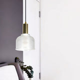 Modern Amber/Clear Glass Dome Pendant Light - Stylish Lighting For Living Rooms Clear