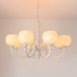 Tiffany Style Shell White Chandelier: Curving Arm Hanging Light Fixture - 3/5/8 Lights 8 /