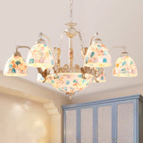 Mosaic Baroque Style Shell Chandelier - Pendant Light Kit For Kitchen 5/9/11 Lights White