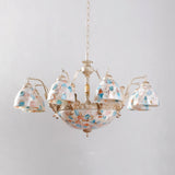 Mosaic Baroque Style Shell Chandelier - Pendant Light Kit For Kitchen 5/9/11 Lights White
