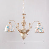 Mosaic Baroque Style Shell Chandelier - Pendant Light Kit For Kitchen 5/9/11 Lights White
