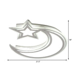 Kids Cartoon Acrylic Led Flush Ceiling Light - Crescent And Star Design For Bedroom