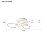 31.5’/39’ Modern Acrylic Led Semi - Flush Ceiling Light - Twisted Design Warm/White For Living Room