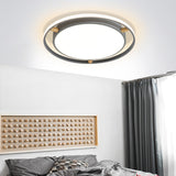 Contemporary Round Metal Bedroom Flush Mount Lighting - 16/19.5/23.5 Wide Led Ceiling Light Fixture