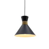 Minimalist Black Metal Hanging Light Kit For Dining Room - Conical Shape 1 Suspension Pendant