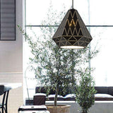 Stylish Metal Diamond Pendant Light In Black - Modern 1-Light Suspension Fixture