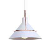 Contemporary Metal Pendant Lamp - 1 Light Minimalist Hanging Fixture For Living Room In White/Black