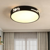 Modern Black Led Flush Mount Ceiling Light Fixture 16/19.5 Wide White/Warm / 16 Warm