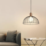 Dome Pendant Light: Minimalist Metal 1 Head Black Design For Living Room
