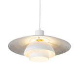 Contemporary White Metal 3-Tier Kitchen Pendant Lamp With 1 Light