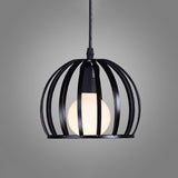 Contemporary Metal Spherical Hanging Pendant - 7/12/14 Wide 1 Head Black/White