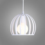 Contemporary Metal Spherical Hanging Pendant - 7/12/14 Wide 1 Head Black/White White / 7