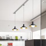 Modern Metal Pendant Light In Warm/White - Flat Hanging Design 1 Head Grey Finish