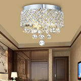 Contemporary Crystal Ball Flush Mount Lamp With 3 Lights - Chrome Ceiling Lighting By Cascade