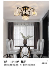 Modern Geometric Ceiling Mounted Fixture With Crystal Rods And 3 Black Flush Lights In White