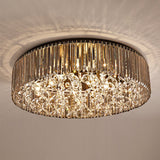 Contemporary Black Crystal 4-Head Flush Mount Ceiling Light