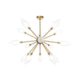 Vintage Diamond Hanging Chandelier Light - Amber/Clear Glass 9/12/15 Heads Adjustable Rod Restaurant
