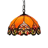 Victorian Orange Cut Glass Pendant Light For Living Room - 1-Light Ceiling Kit