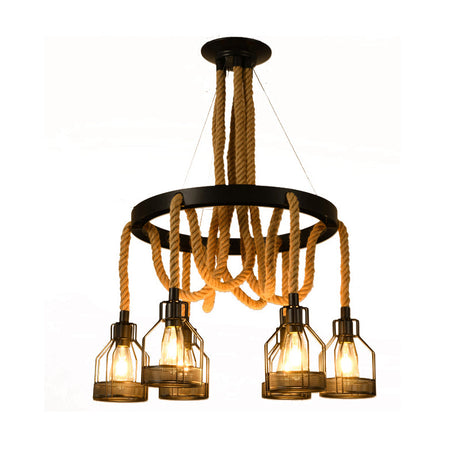 Modern Circular Metallic Chandelier - 4/6/14 Lights In Black Restaurant Ceiling Light Fixture |