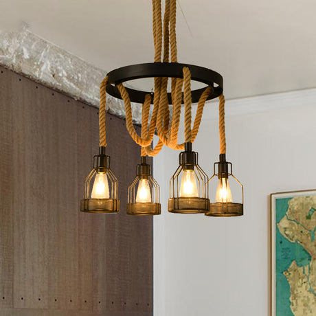 Modern Circular Metallic Chandelier - 4/6/14 Lights In Black Restaurant Ceiling Light Fixture |