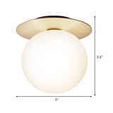 Modern Silver/Gold Finish Orbit Flush Mount Ceiling Light With White/Clear Glass Shade