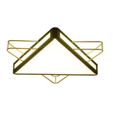 Nordic Metal Black/Grey Flush Mount Light With Acrylic Diffuser Star/Triangle Design