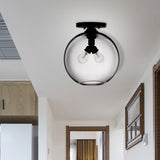 Modern 2-Head Flushmount Ceiling Lamp With Colorful Glass Shades - Global Mounted Light

Or

Global