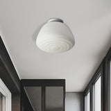 Minimalist 1 Head Flush Mount Lantern Light With Opal Glass Shade For Kitchen - 6/8 W Cone Lighting
