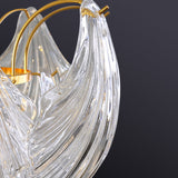 Modern Brass Crystal Ceiling Lamp With 9 Conical Heads For Bedroom