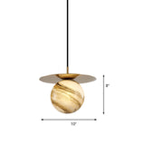 Modern Frosted Glass Led Kitchen Ceiling Light - Gold Sphere Suspension Pendant