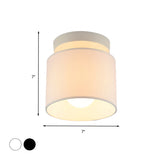 Traditional Black/White Flush Ceiling Mount Light Fixture For Corridor