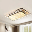 35.5’/41’ W Geometric Flush Mount Crystal Led Living Room Light - Black & White Stepless