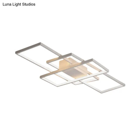35.5/43 Wide Black/White Led Acrylic Semi Flush Mount Ceiling Light With Warm/White