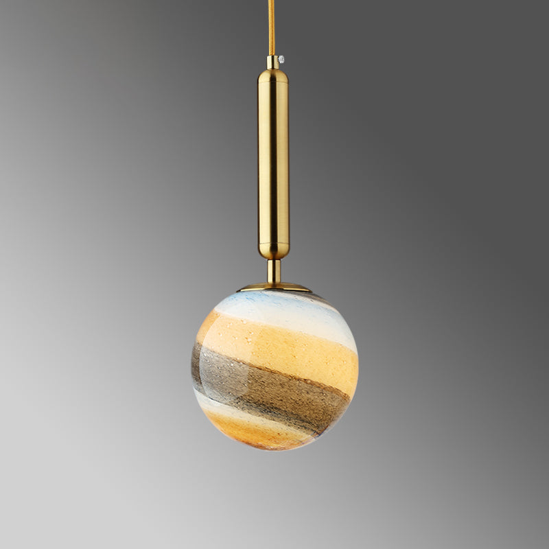 Gold And Black Bedroom Pendant Light With Frosted Glass Shade