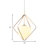 Minimalist Gold Pendant Light - 1 Head Led Down Lighting For Bedroom 10.5/16 W
