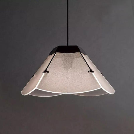 Scalloped Glass Led Ceiling Pendant Light Fixture - Modern Design For Living Room