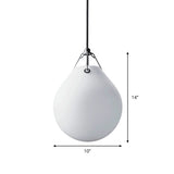 White Glass Minimalist Sphere Pendant Light For Restaurants - 1 Head 7/10 Wide