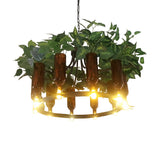 Green Wagon Suspension Light Industrial Metal Chandelier With 10 Heads For Restaurant Lighting And