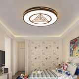 Modern Triangle Acrylic Round Flush Mount Ceiling Light - Black & White