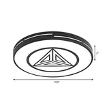 Modern Triangle Acrylic Round Flush Mount Ceiling Light - Black & White