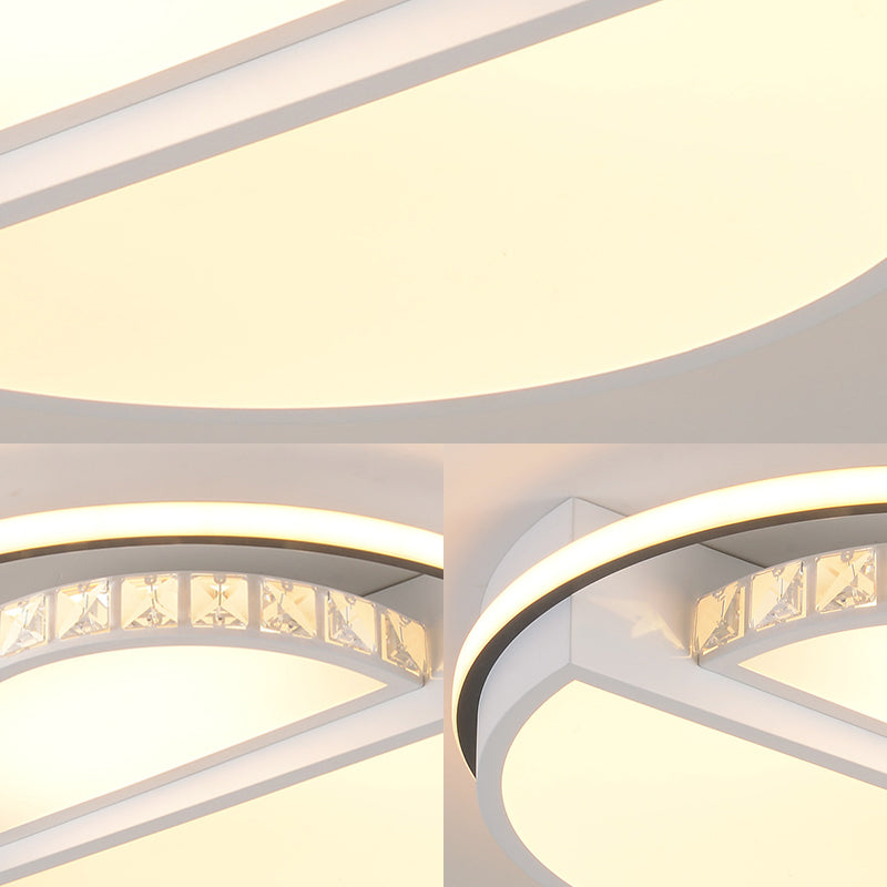 Modern Flushmount Led Ceiling Light In White - Ideal For Living Room