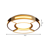 Modern Black Round Acrylic Ceiling Fixture - Unique Design 16/19.5/23.5 Warm/White Lighting