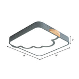 Modern Acrylic Led Flush Mount Light With Cloud Pattern For Bedroom
