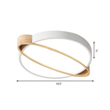 Nordic Acrylic Ceiling Mount Lamp With Led Flushmount Lighting In White/Green/Grey Oval Wood Insert