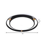 Nordic Dual Circle Led Ceiling Flush Light With Wood Arm - White/Green/Grey Thin Flushmount Lighting