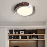 Nordic Acrylic Led Flush Mount Ceiling Light Fixture In White/Distressed White - 16/19.5 Dia